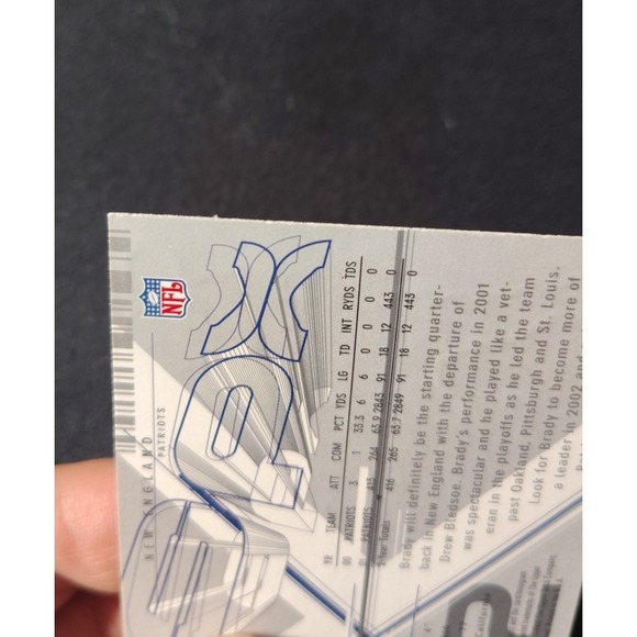 2002 UPPER DECK SPX TOM BRADY NEW ENGLAND PATRIOTS! #6 NFL Football Trading - Picture 3 of 6